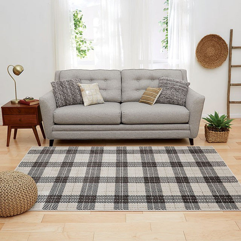 Kendrick Plaid Charcoal Medium Area Rug - Ornate Home