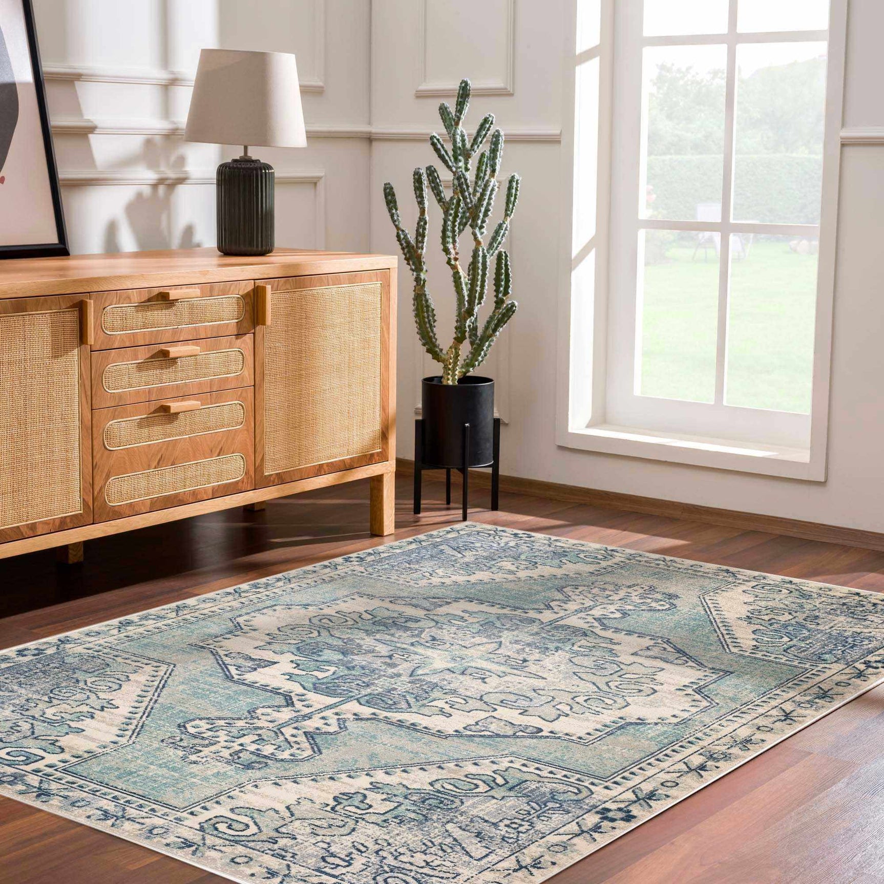 Kenmare Blue Medallion Rug - Clearance - Ornate Home