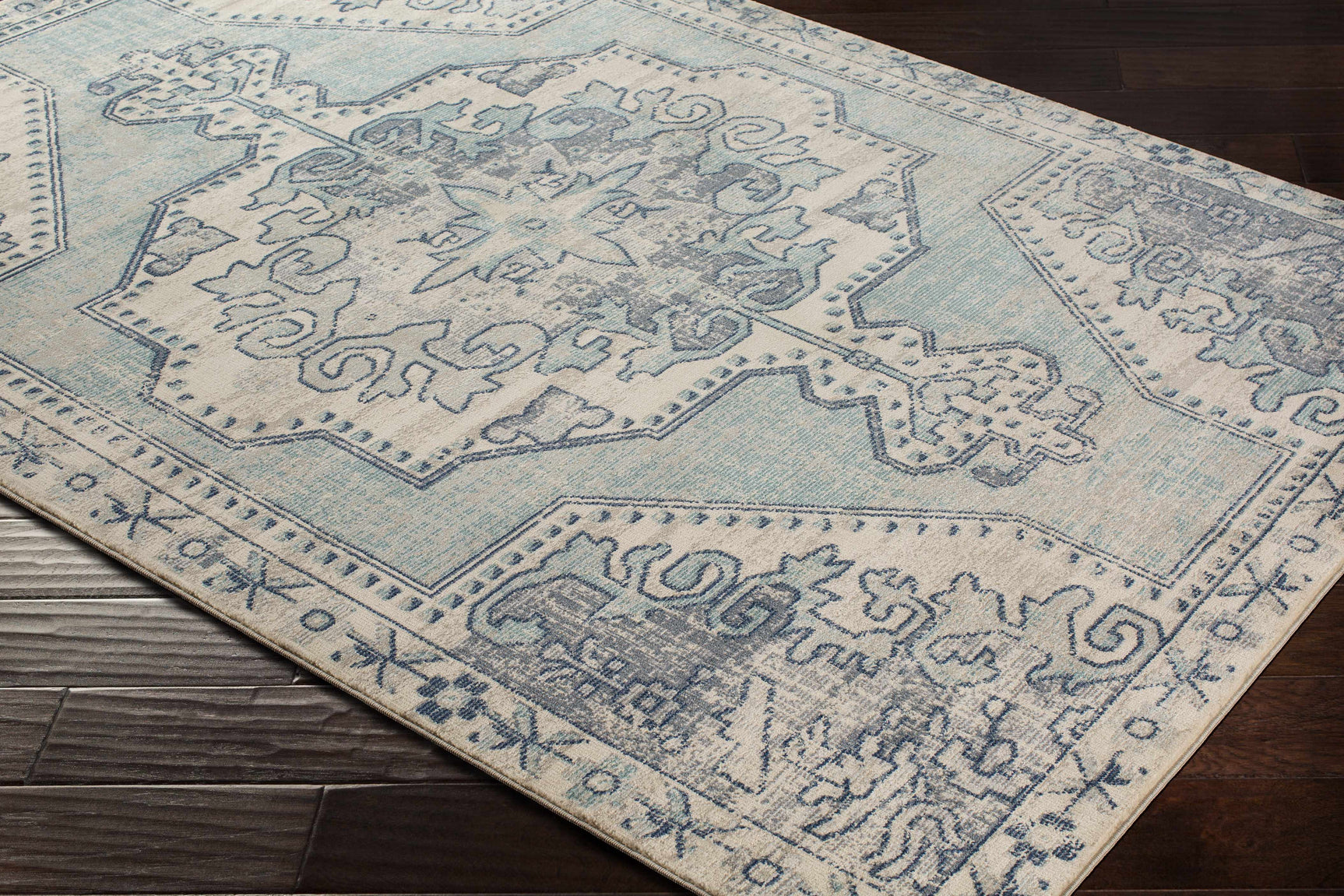 Kenmare Blue Medallion Rug - Clearance - Ornate Home