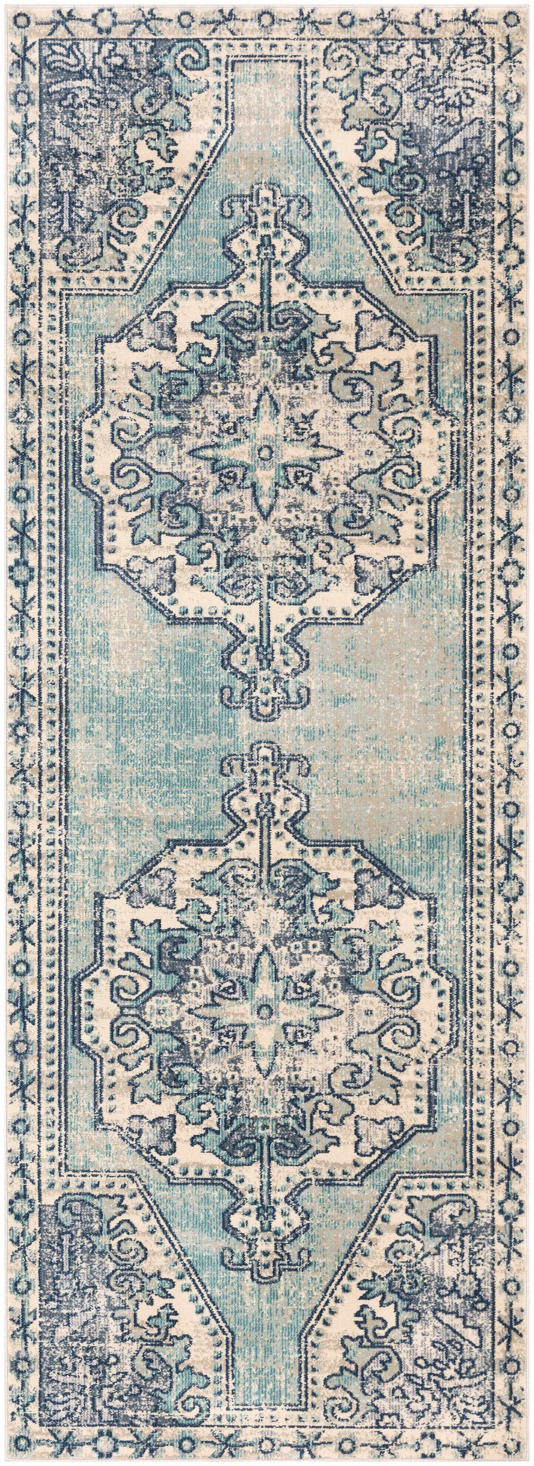 Kenmare Blue Medallion Rug - Clearance - Ornate Home