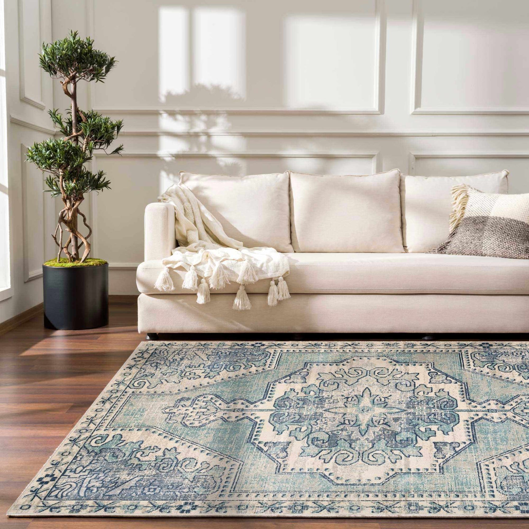 Kenmare Blue Medallion Rug - Clearance - Ornate Home