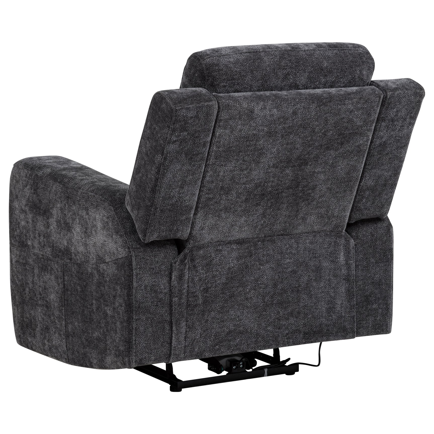 Kennett Dark Grey Chenille Upholstered Power Recliner Chair - Ornate Home