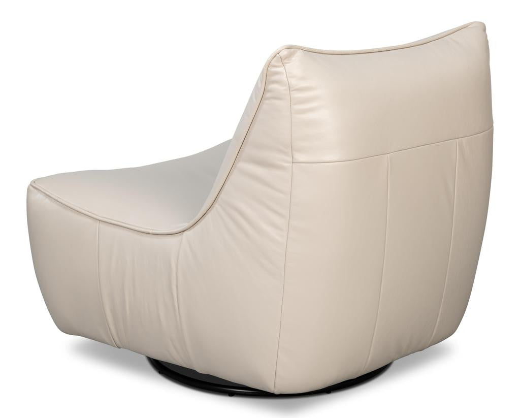 Kennett White Swivel Chair - Ornate Home