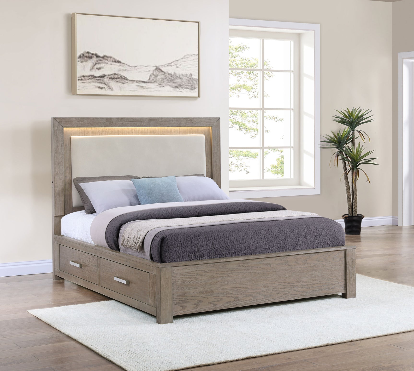 Kenora Barley Brown Queen Storage Bed - Ornate Home