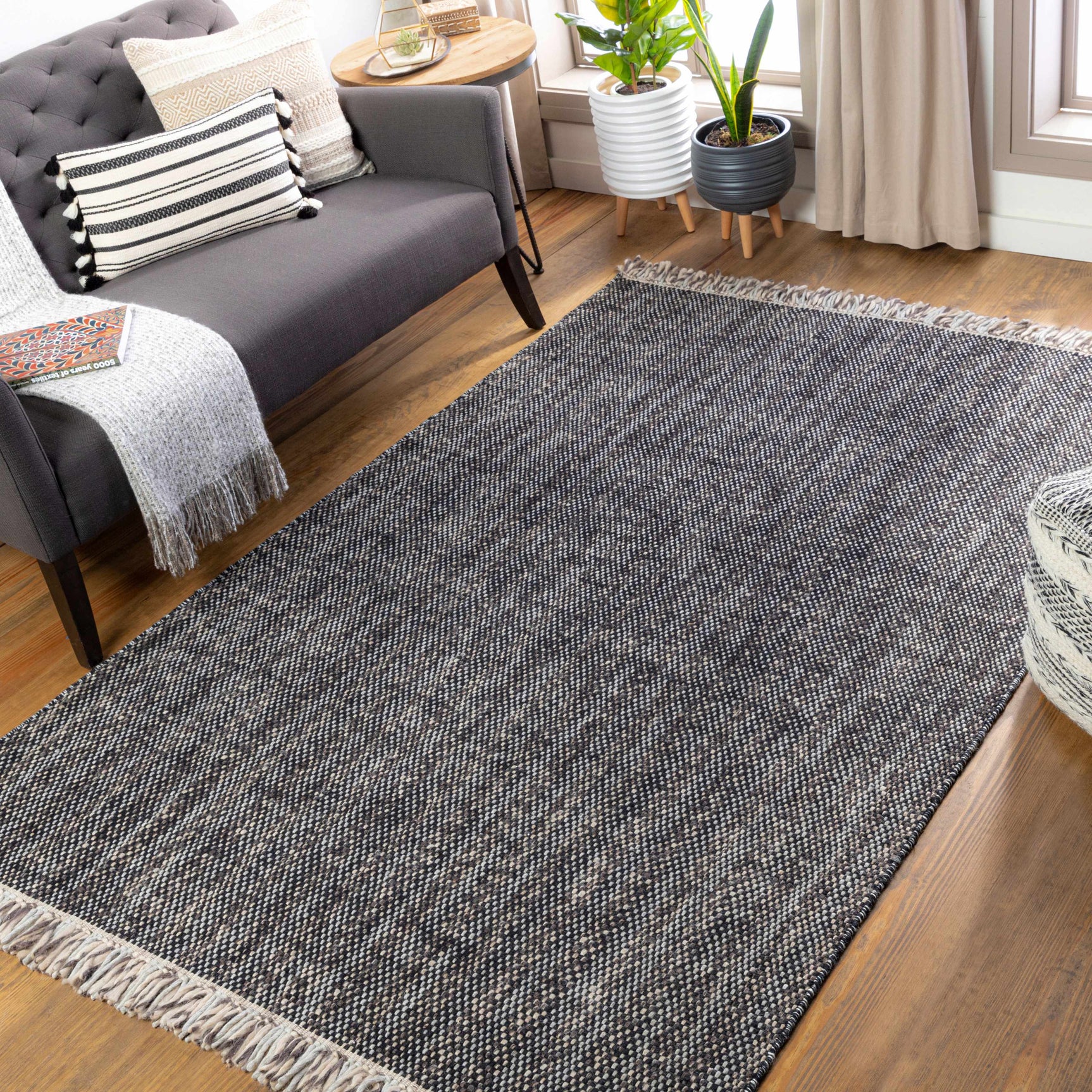 Kenora Charcoal Wool Area Rug - Clearance - Ornate Home