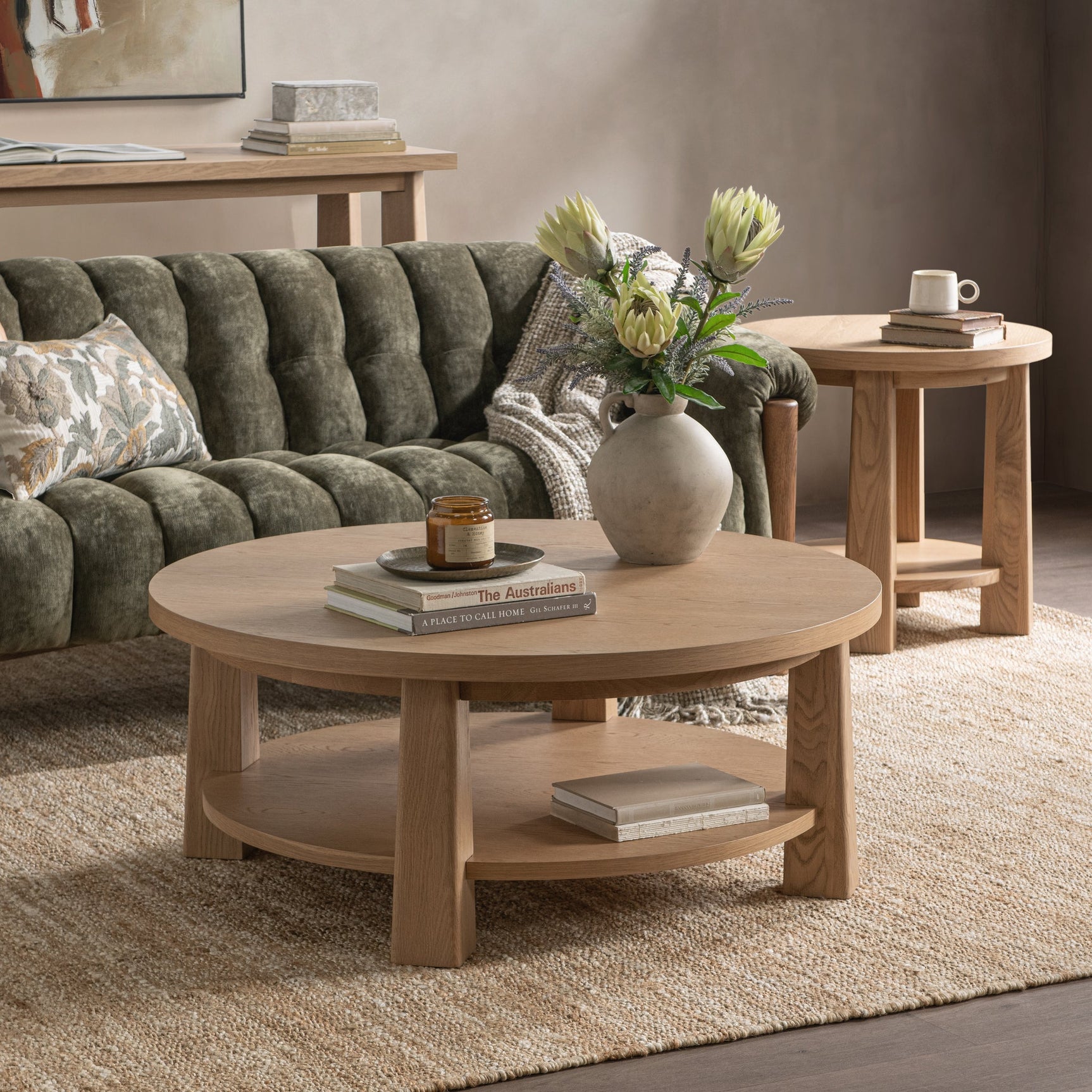 Kenzie Amber Toast Coffee Table - Ornate Home