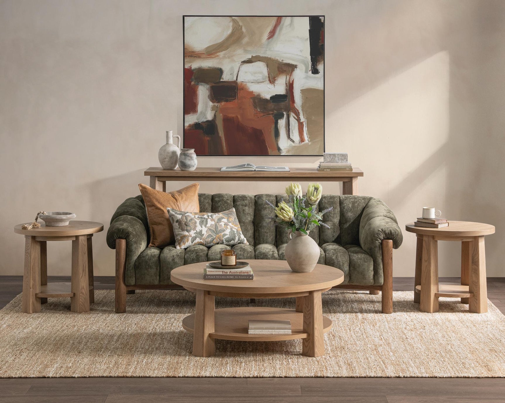 Kenzie Amber Toast Coffee Table - Ornate Home