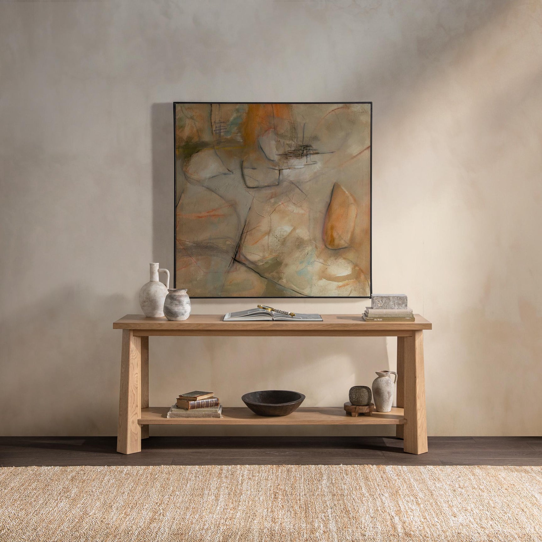 Kenzie Amber Toast Console Table - Ornate Home