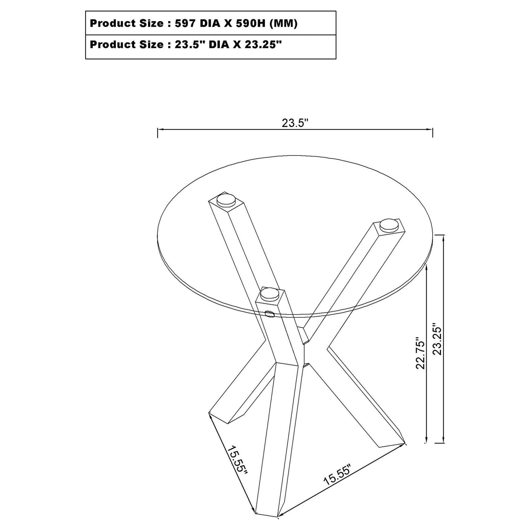 Kenzie Chrome Round Tempered Glass Top End Side Table - Ornate Home