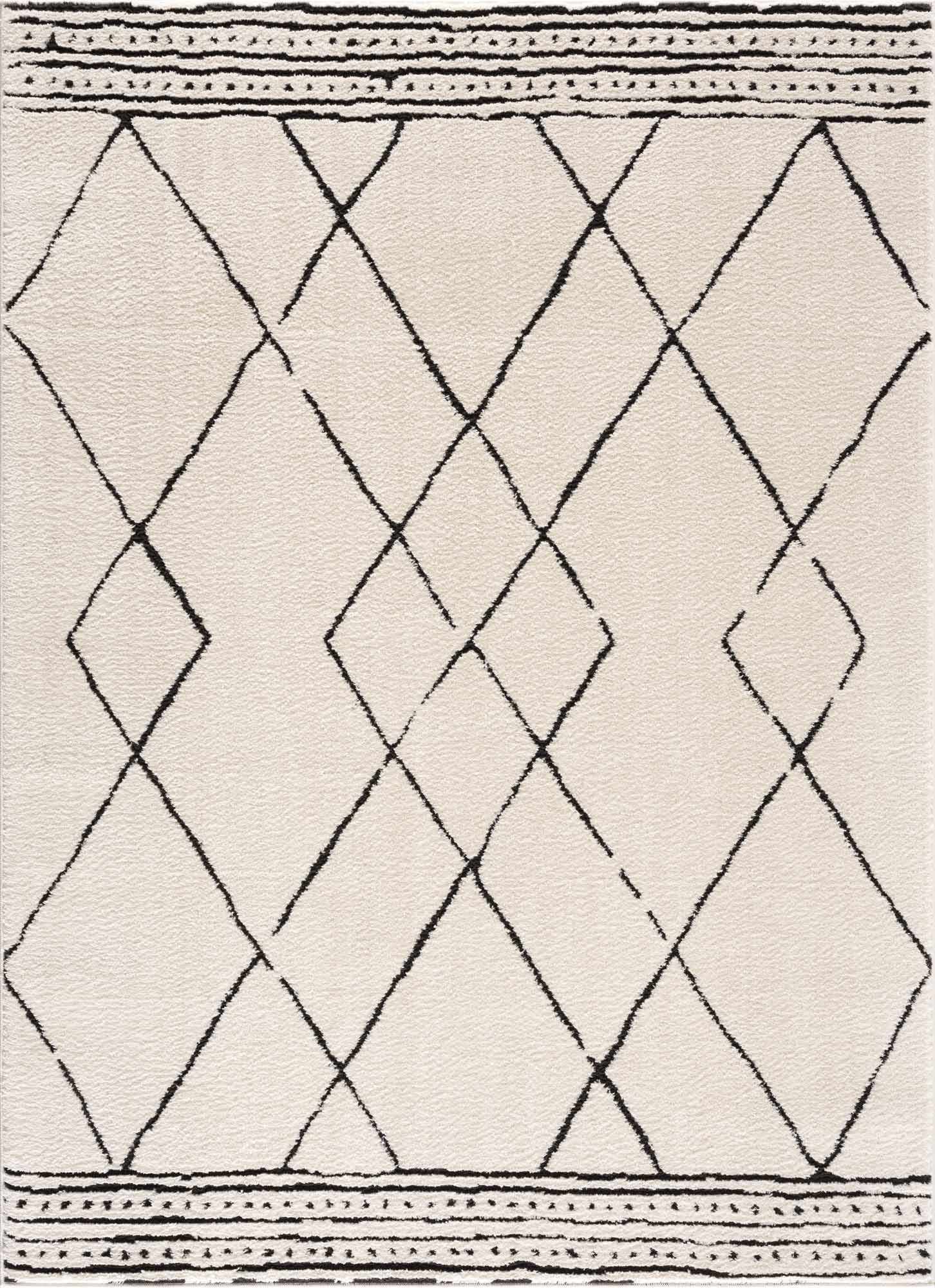 Keone Black & White Thick Rug - Ornate Home