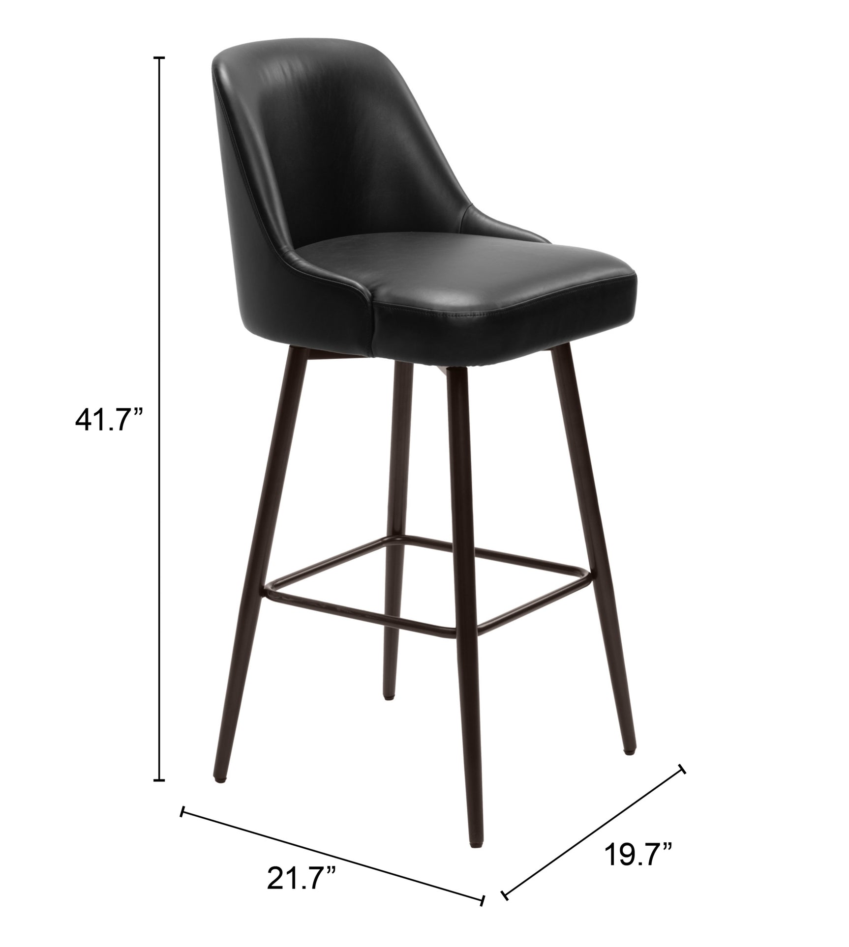 Keppel Black & Bronze Swivel Barstool - Ornate Home