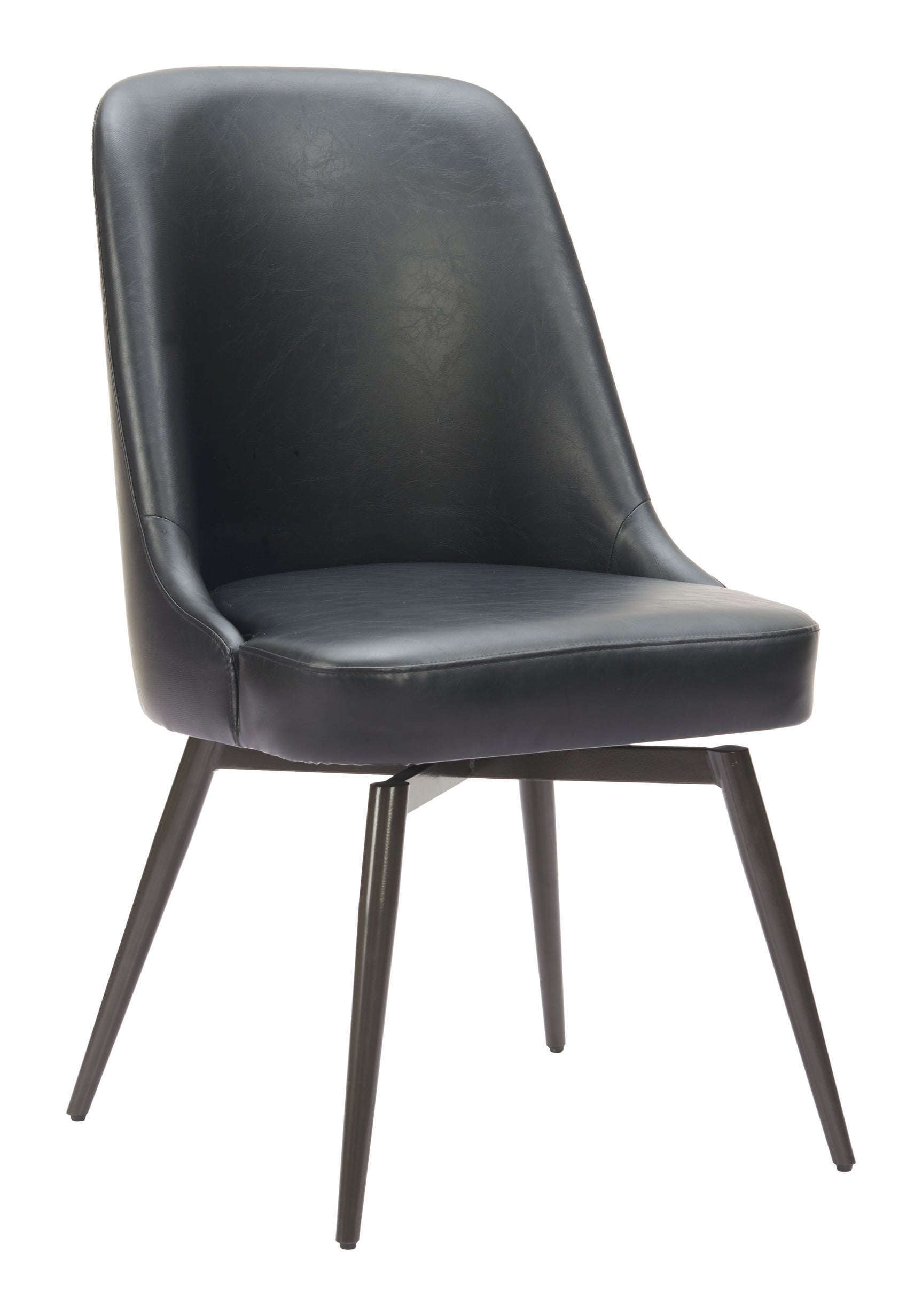 Keppel Black Swivel Dining Chair (Set of 2) - Ornate Home