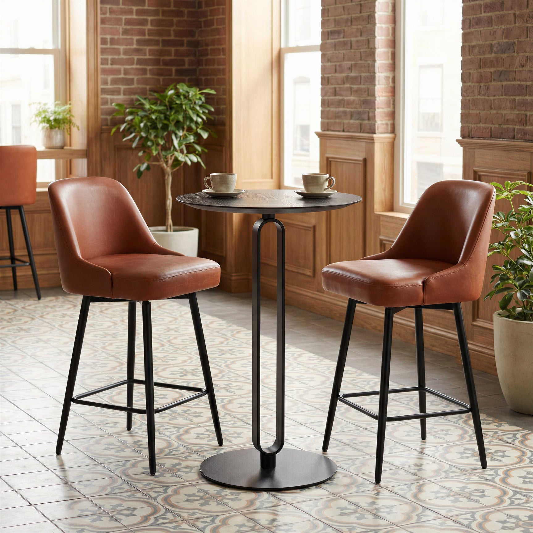 Keppel Brown Swivel Counter Stool - Ornate Home