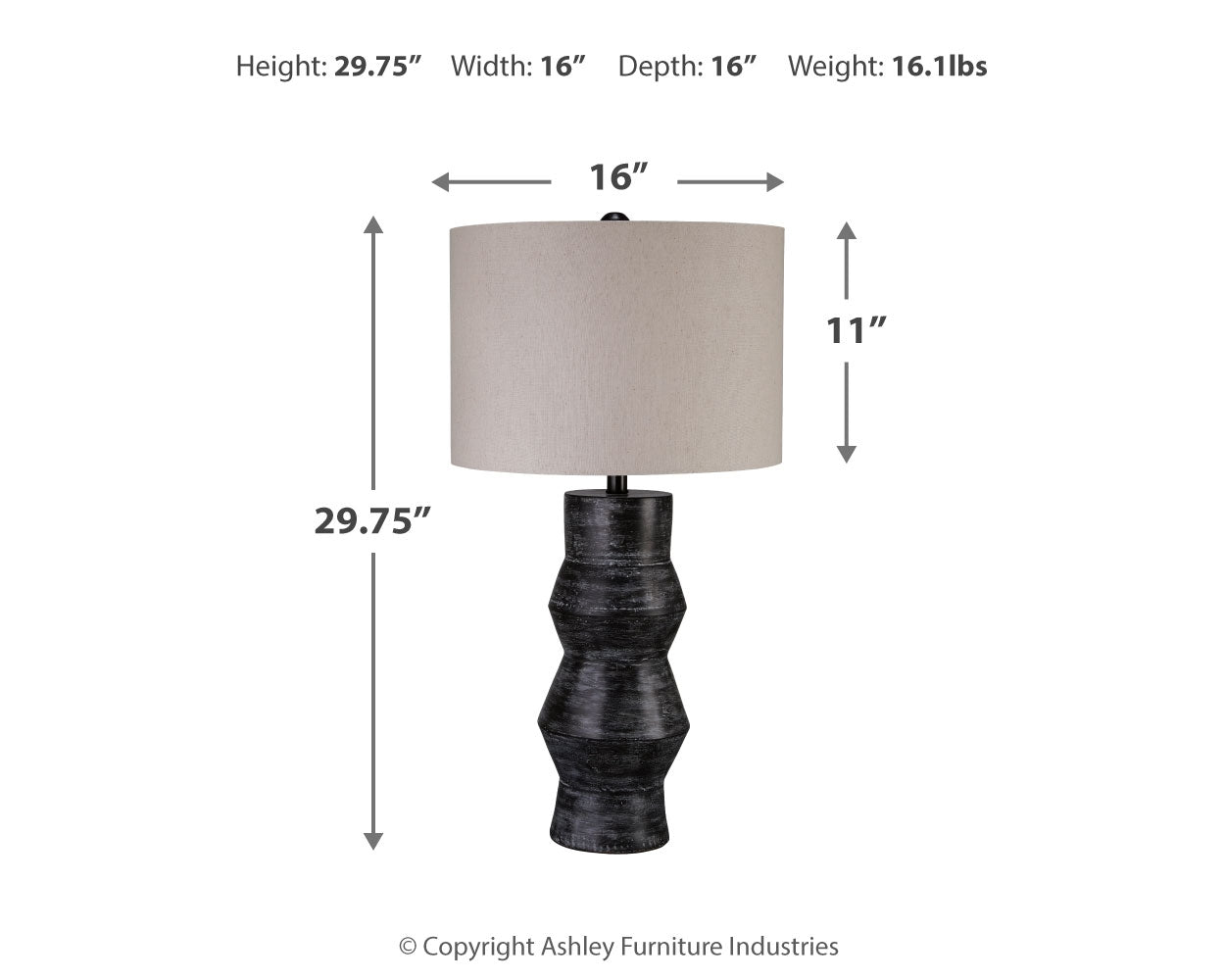 Kerbert Distressed Black 2-Piece Lamp Set (Online Special Price) - Ornate Home