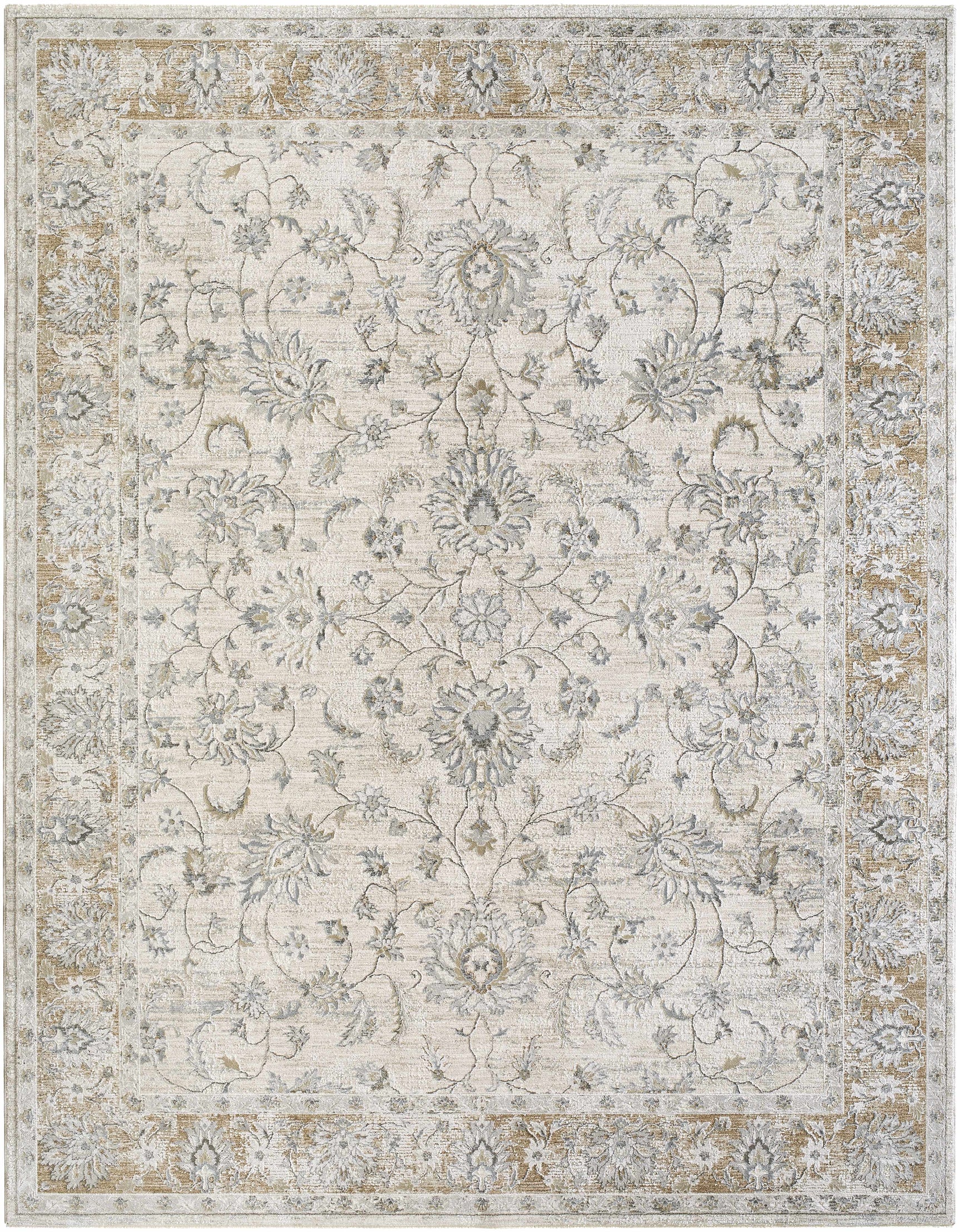 Kerem Cream Thick Luxe Damask Rug - Ornate Home