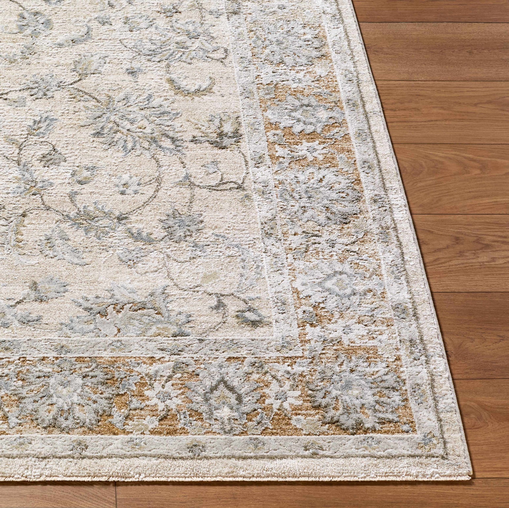 Kerem Cream Thick Luxe Damask Rug - Ornate Home