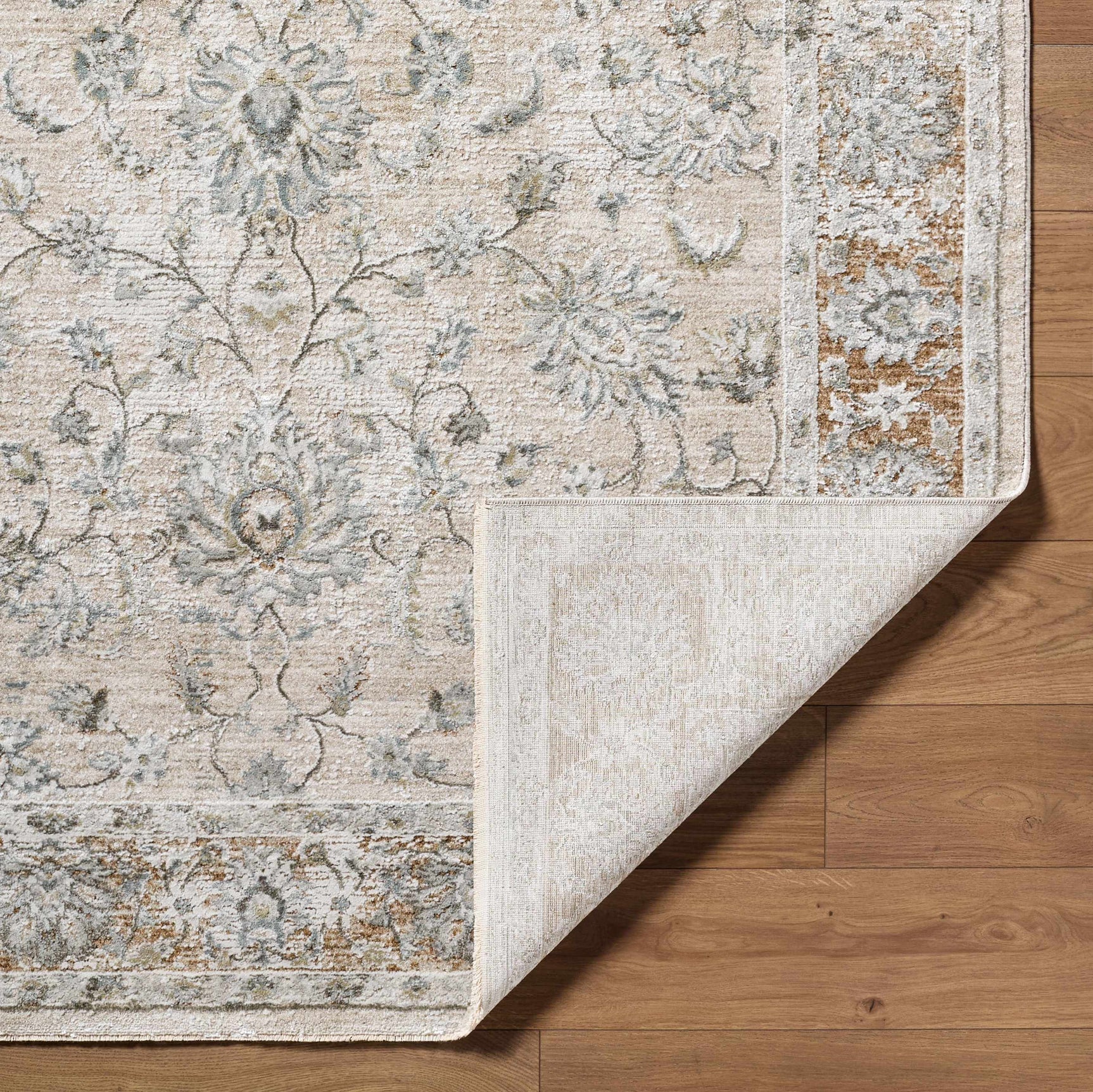 Kerem Cream Thick Luxe Damask Rug - Ornate Home