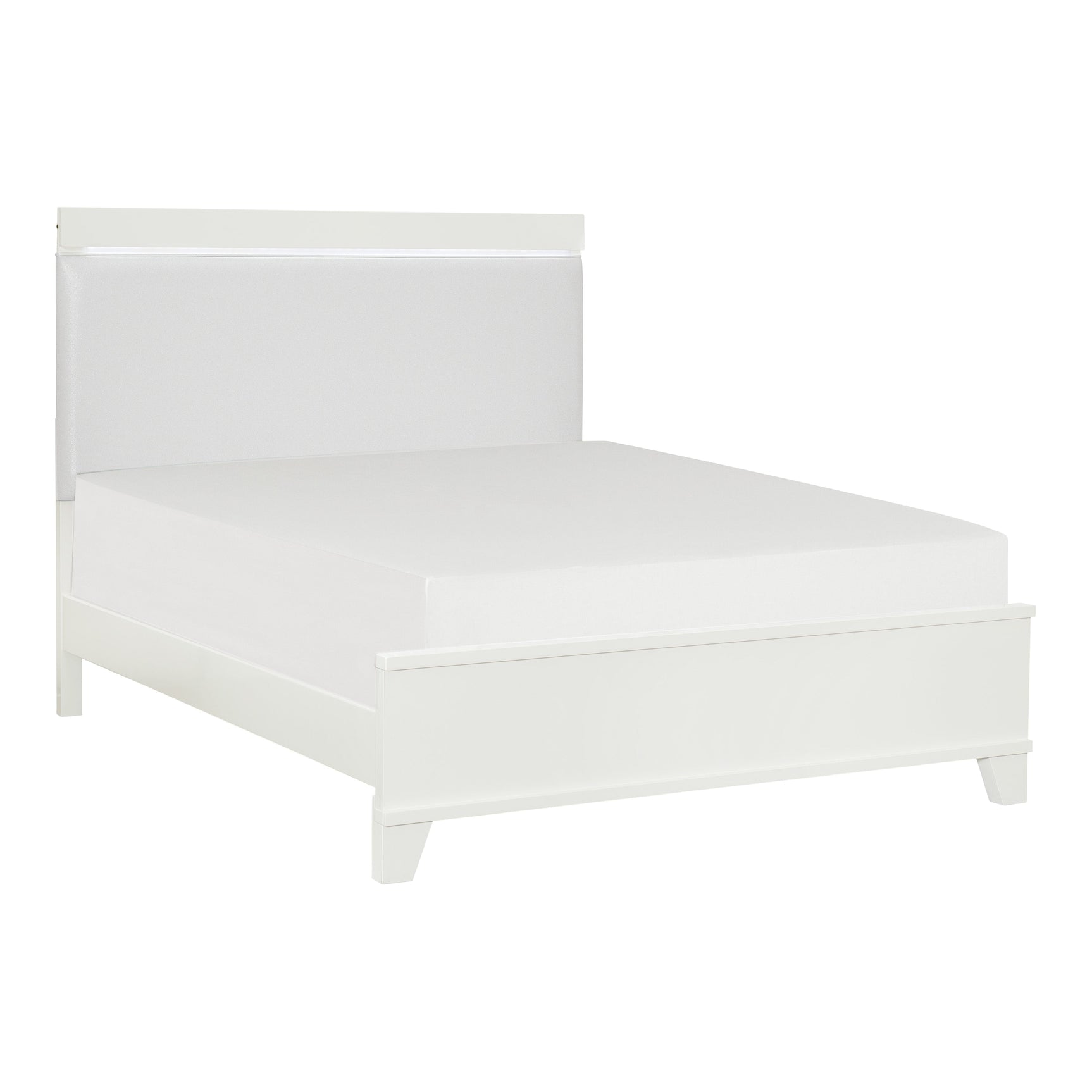 Kerren White High Gloss California King Bed - Ornate Home