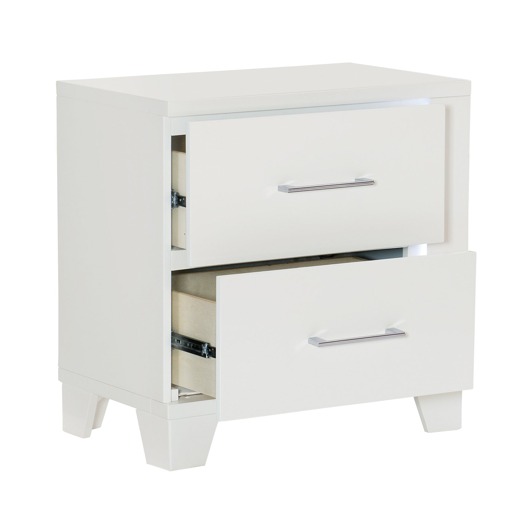 Kerren White High Gloss Nightstand - Ornate Home