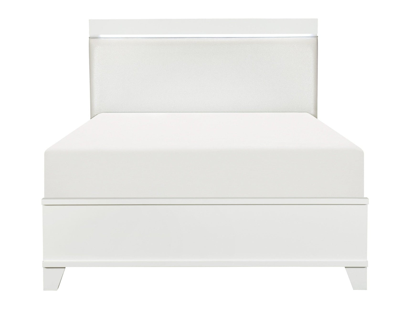 Kerren White High Gloss Queen Bed - Ornate Home