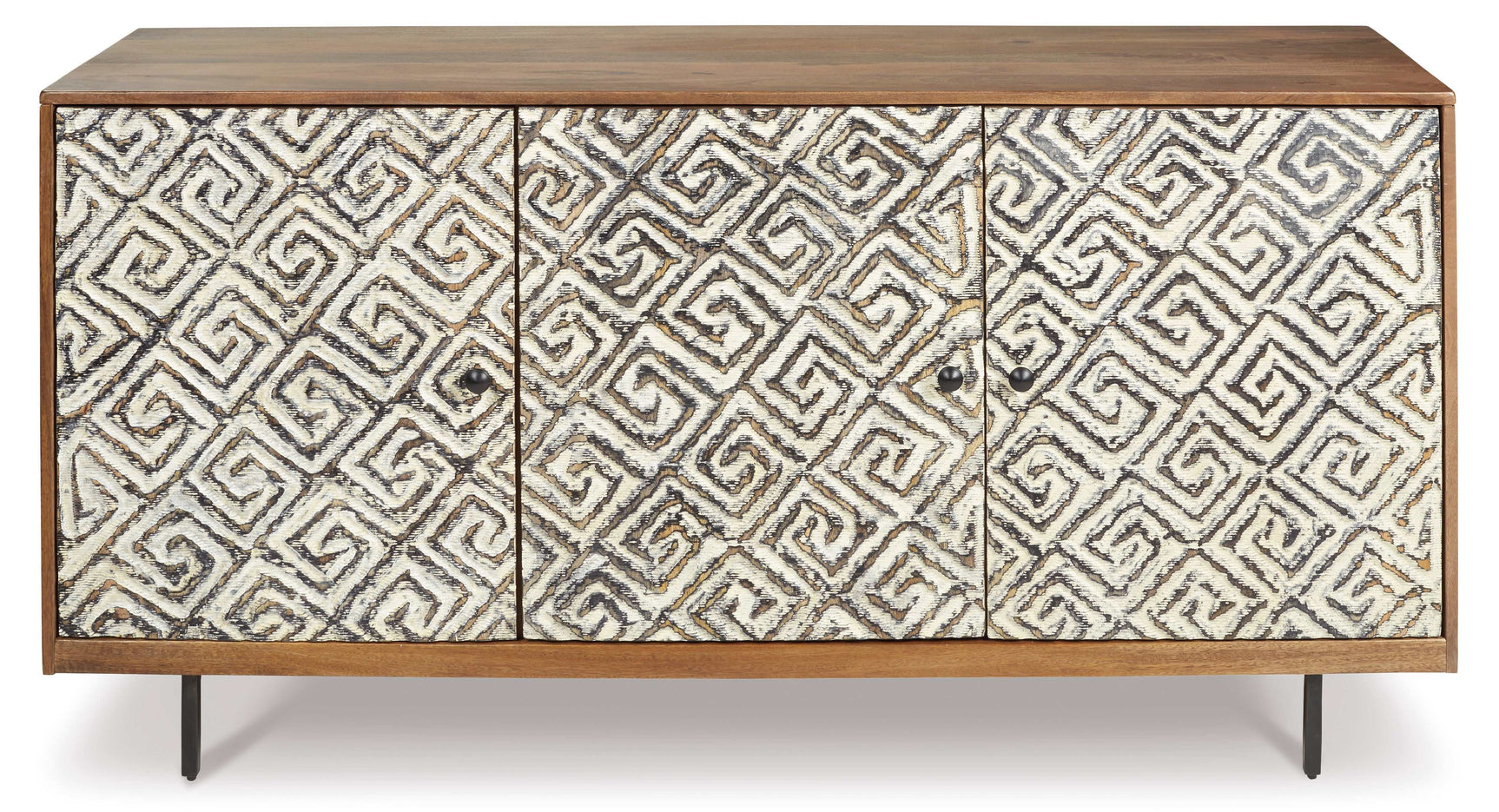 Kerrings Brown/Black/White Accent Cabinet (Online Special Price) - Ornate Home