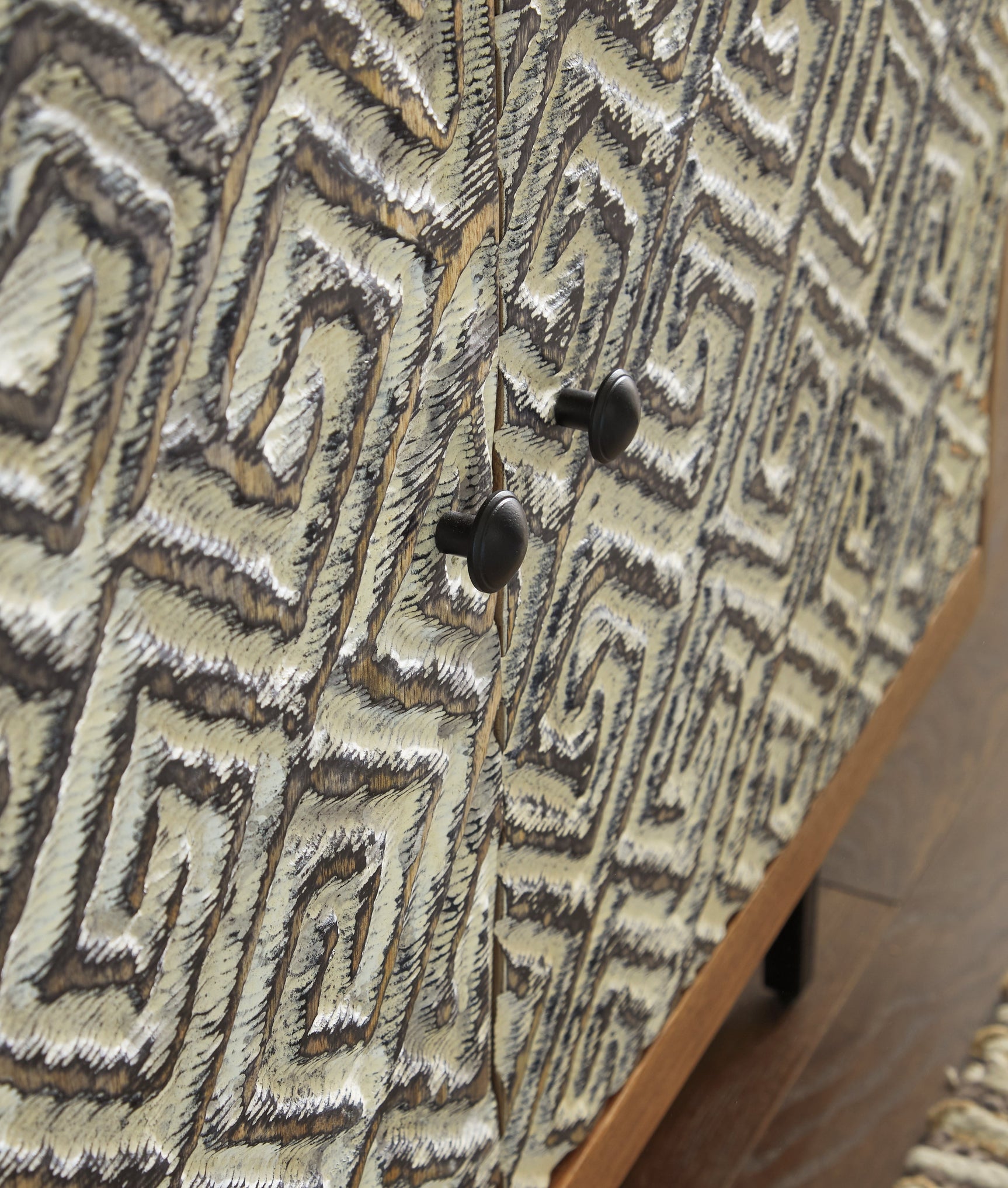 Kerrings Brown/Black/White Accent Cabinet (Online Special Price) - Ornate Home