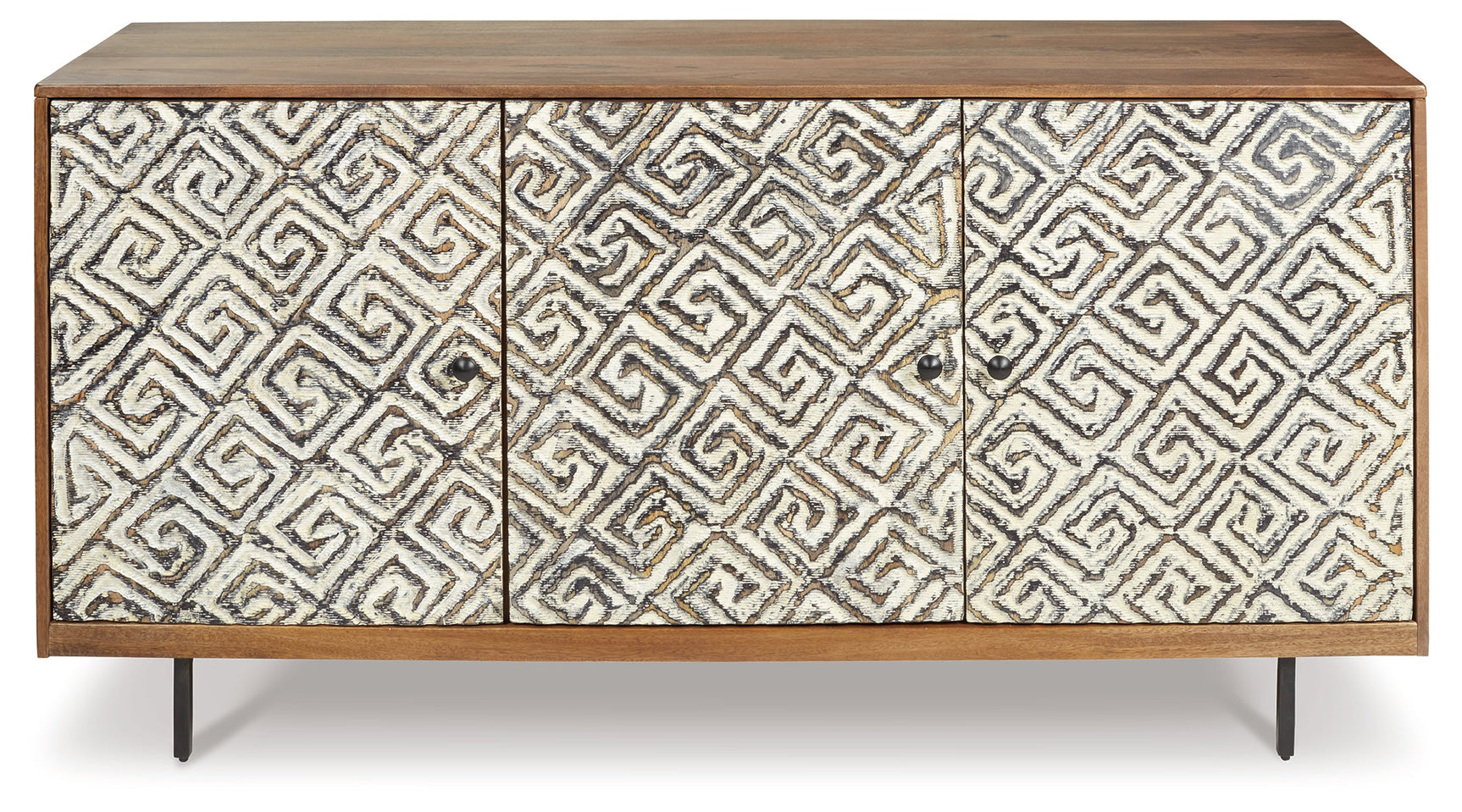 Kerrings Brown/Black/White Accent Cabinet - Ornate Home
