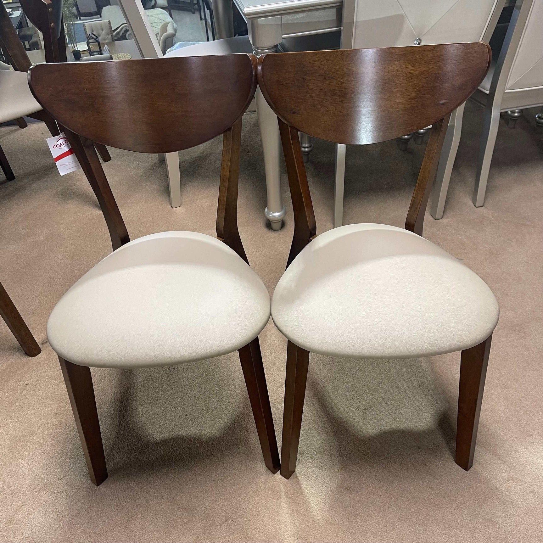 Kersey Beige & Chestnut Dining Side Chairs (Set of 2) - Ornate Home