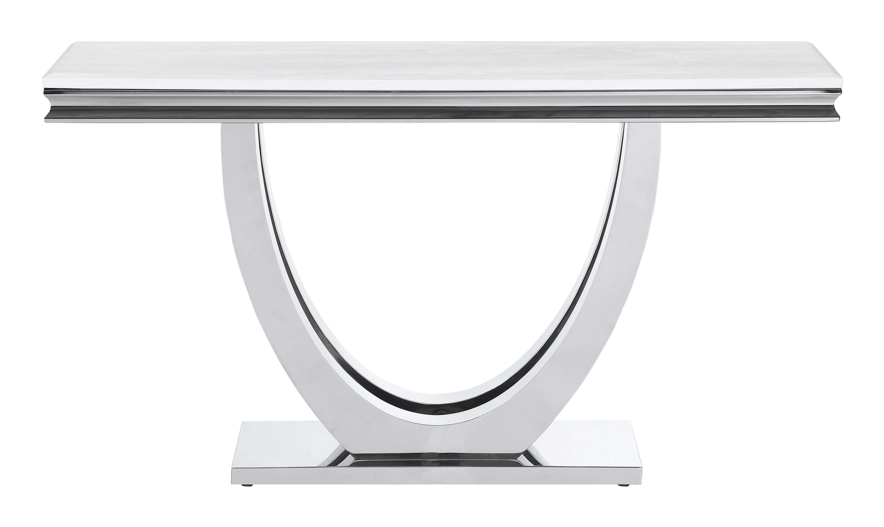 Kerwin White & Chrome Sofa Table - Ornate Home