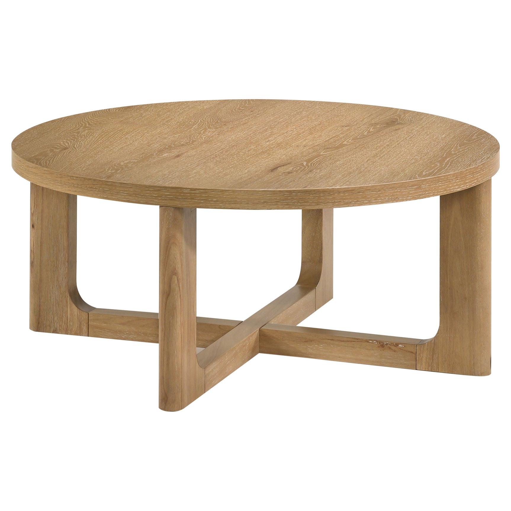 Kessler Light Oak 3-piece Round Sculptural Wood Coffee Table Set - Ornate Home