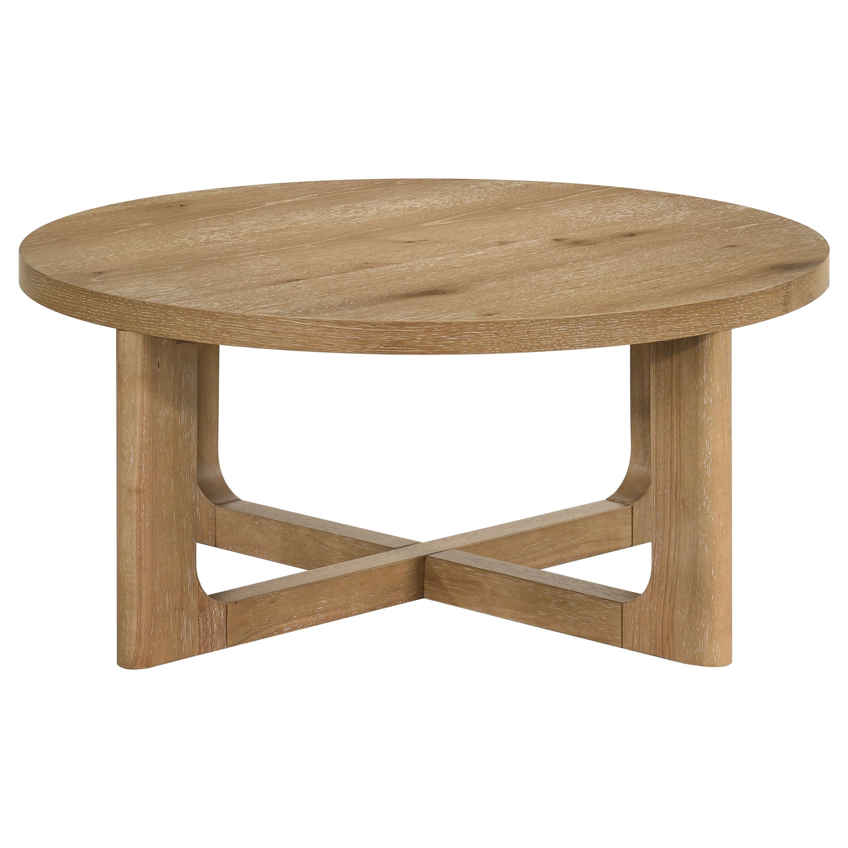 Kessler Light Oak 3-piece Round Sculptural Wood Coffee Table Set - Ornate Home