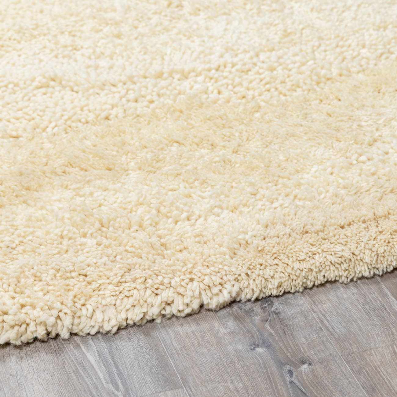 Kettering Solid Cream Wool Shag Rug - Ornate Home