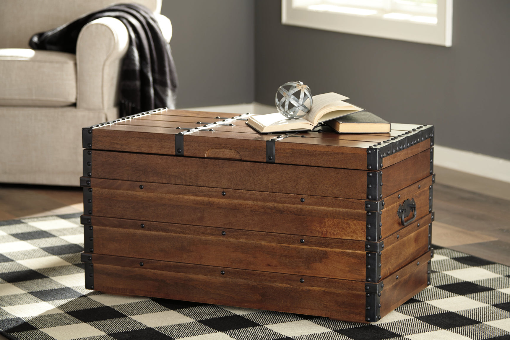 Kettleby Brown Storage Trunk - Ornate Home
