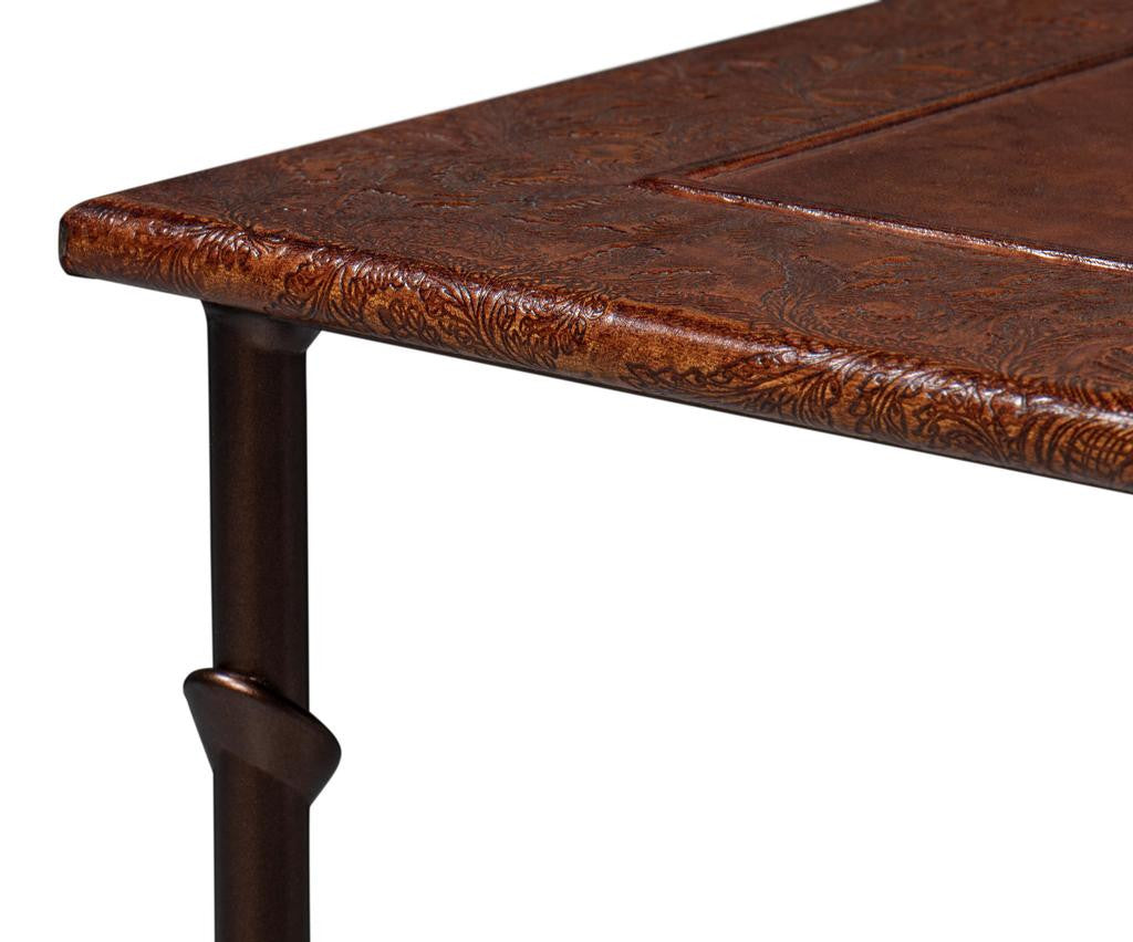 Kew Gardens Brown Leather Nesting Tables - Ornate Home