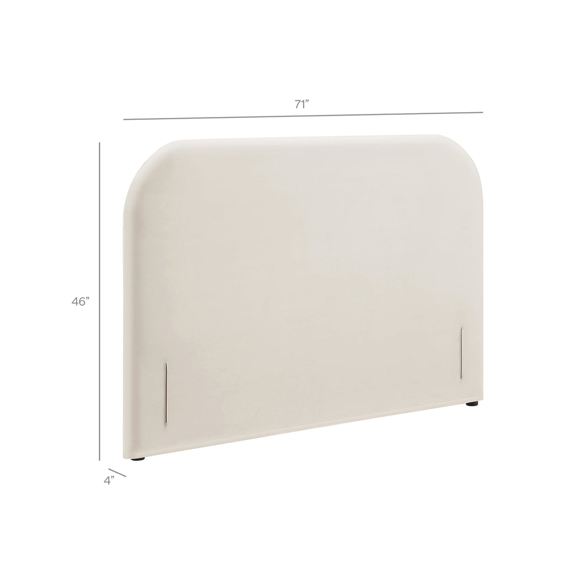 Keynote Alabaster Queen Size Stain-Resistant Performance Velvet Headboard - Ornate Home
