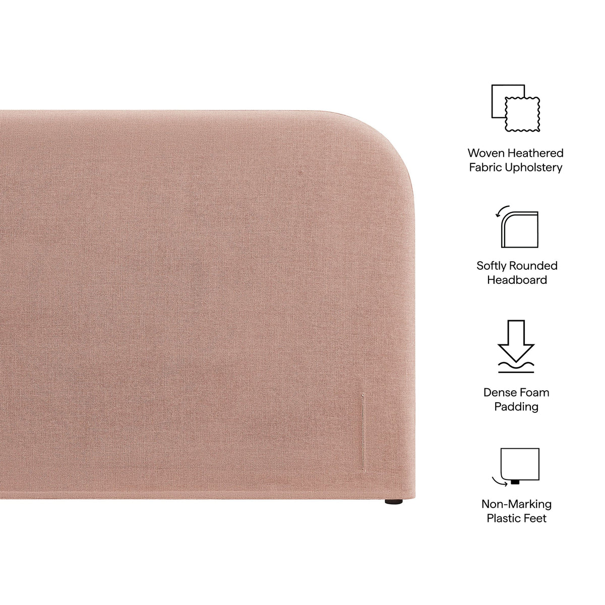 Keynote Blush Full Size Upholstered Fabric Headboard - Ornate Home