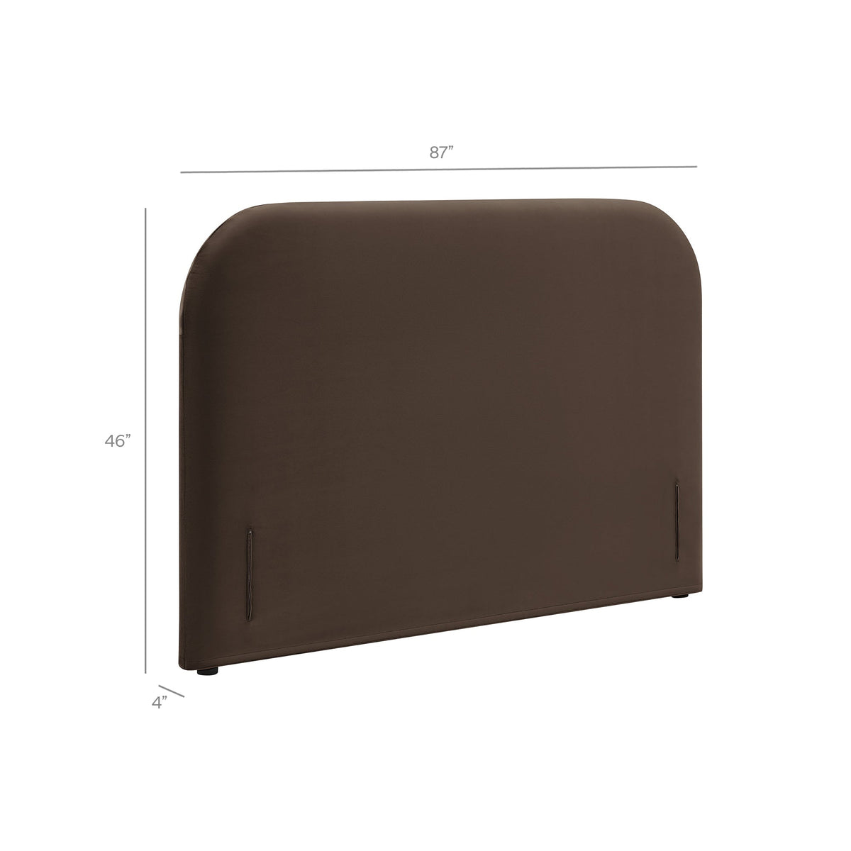 Keynote Chocolate Brown King Size Stain-Resistant Performance Velvet Headboard - Ornate Home