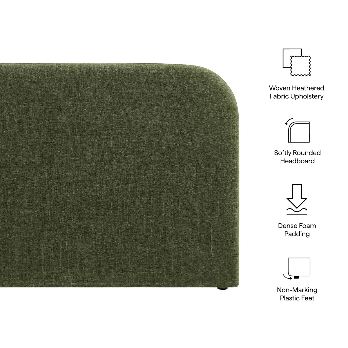 Keynote Foliage Full Size Upholstered Fabric Headboard - Ornate Home