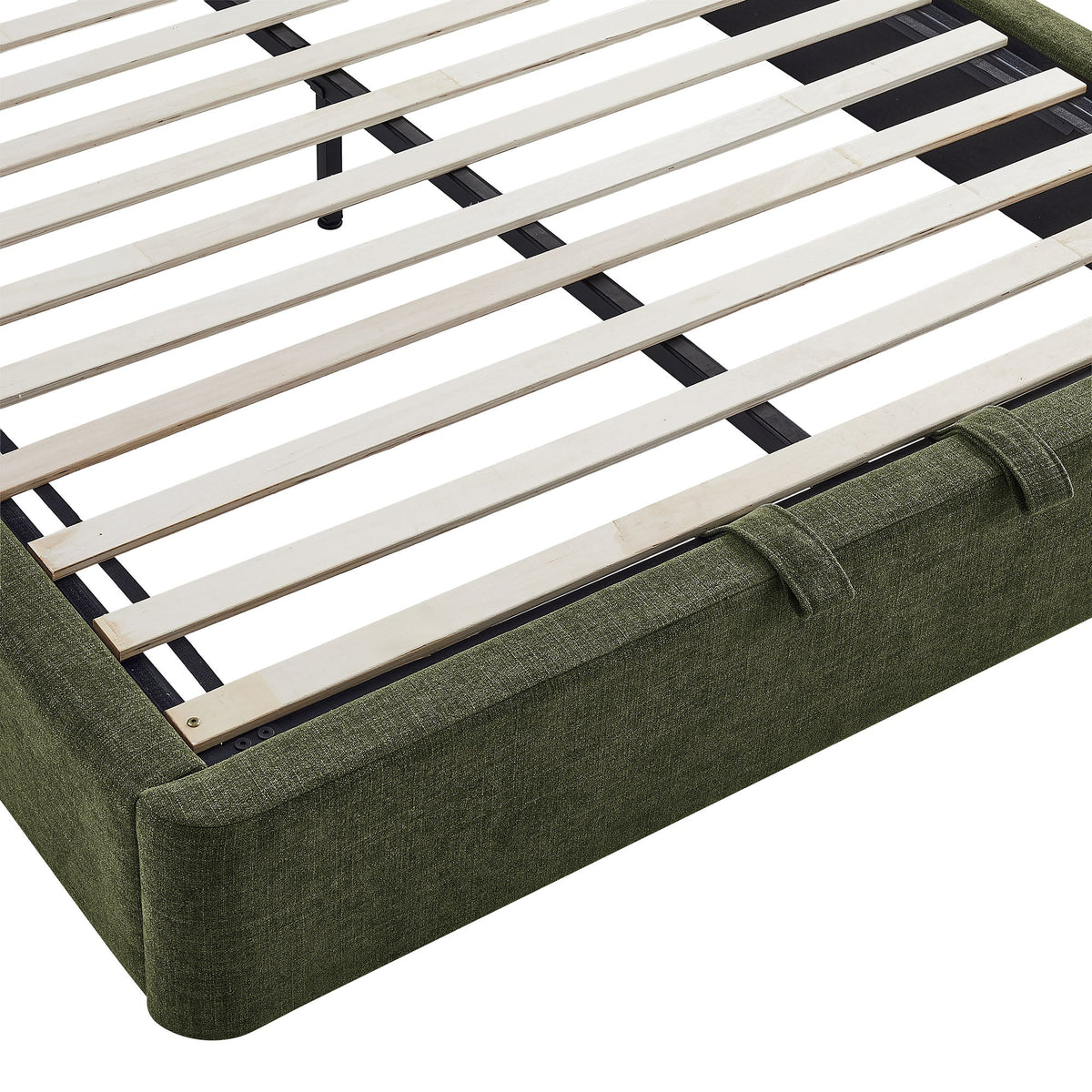 Keynote Foliage Queen Fabric Upholstered Storage Platform Bed Frame - Ornate Home