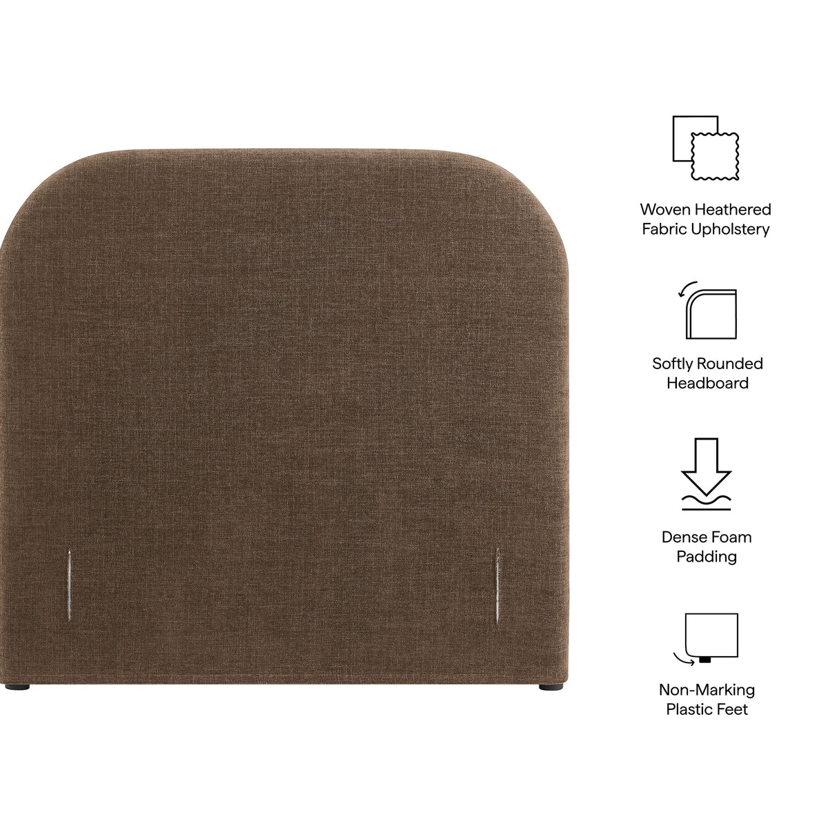 Keynote Mocha Twin Size Upholstered Fabric Headboard - Ornate Home