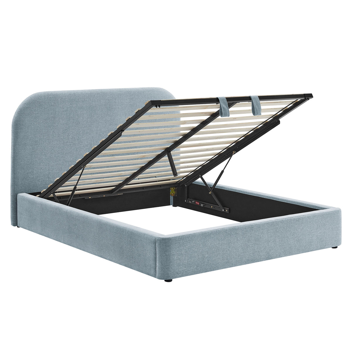 Keynote Sky King Fabric Upholstered Storage Platform Bed Frame - Ornate Home