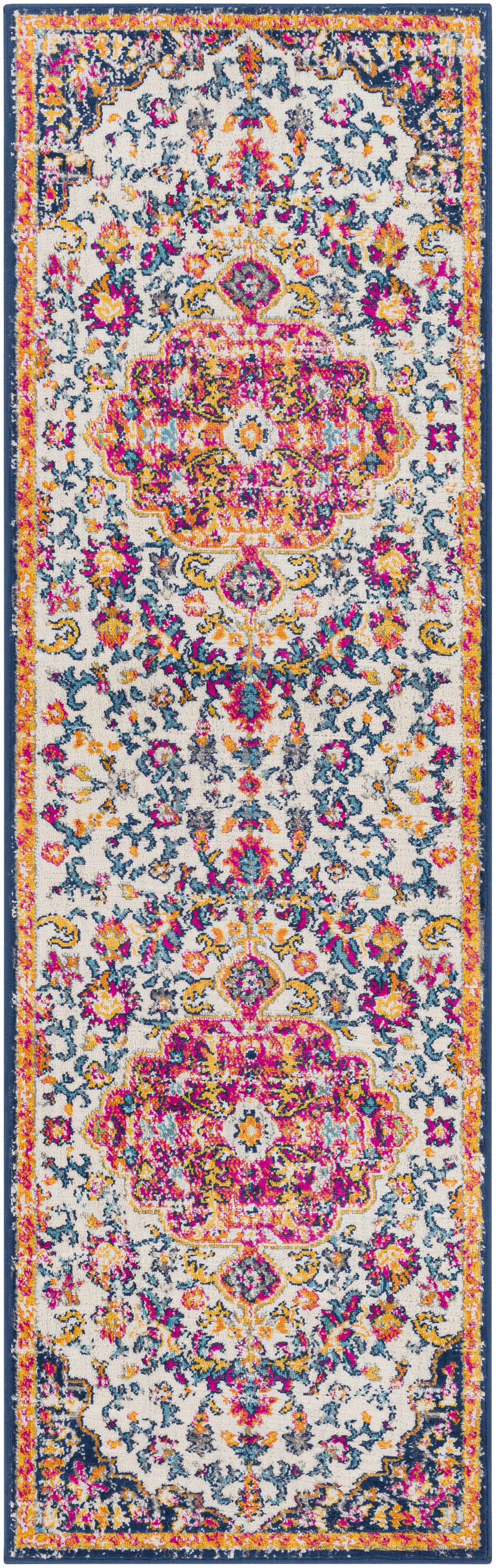 Kialla Magenta & Burnt Orange Area Rug - Ornate Home