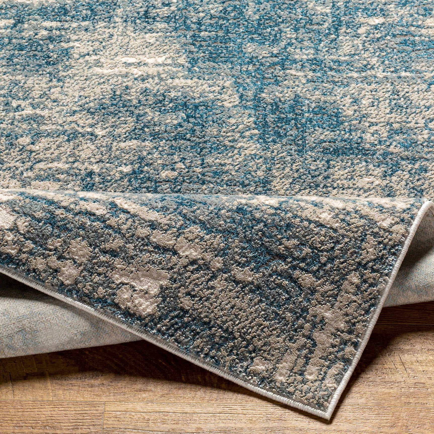 Kiblawan Teal Abstract Area Rug - Clearance - Ornate Home