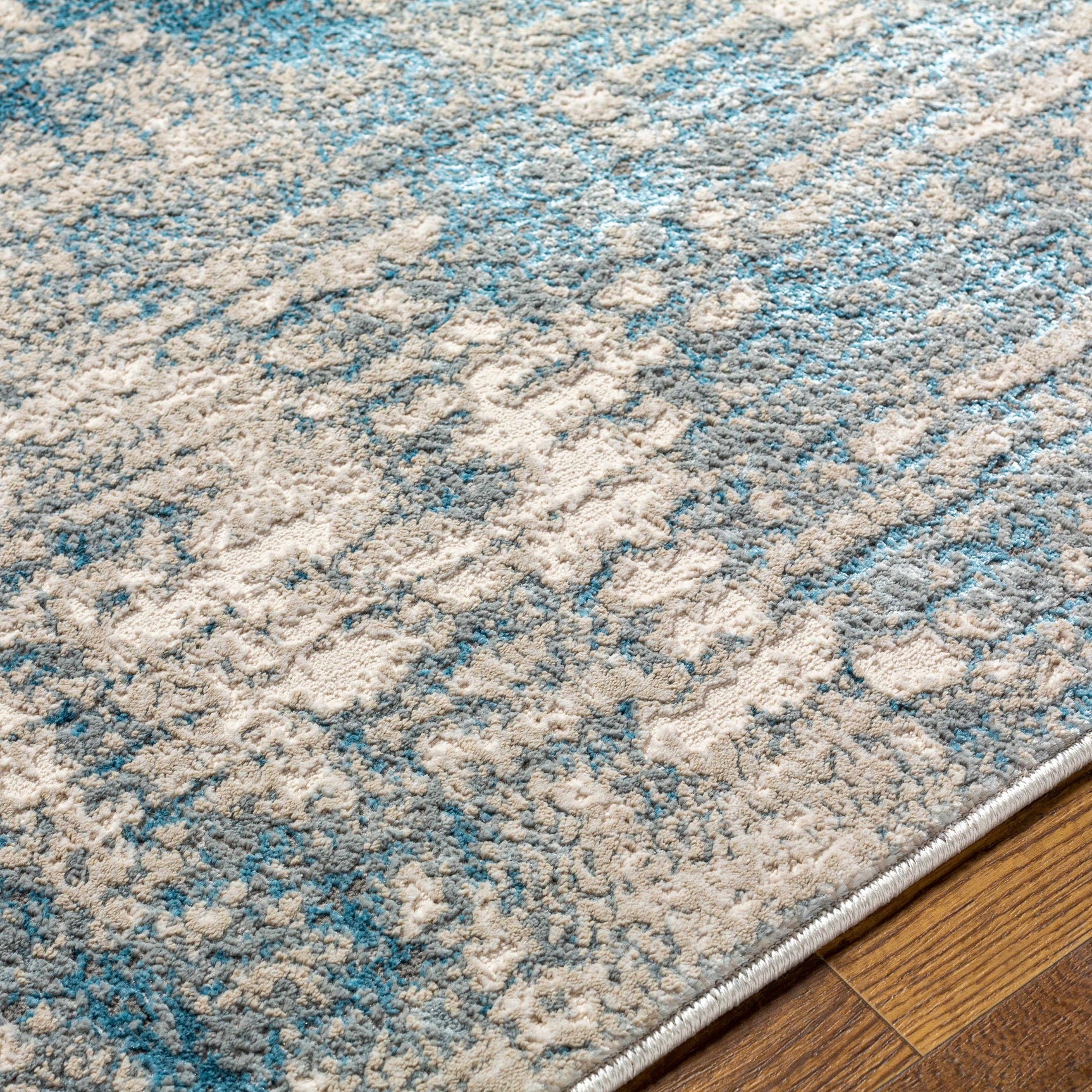 Kiblawan Teal Abstract Area Rug - Clearance - Ornate Home