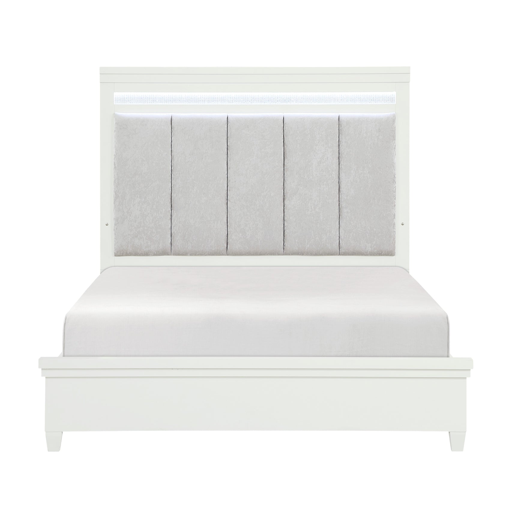 Kidman White/Gray 4-Piece Queen Bedroom Set - Ornate Home