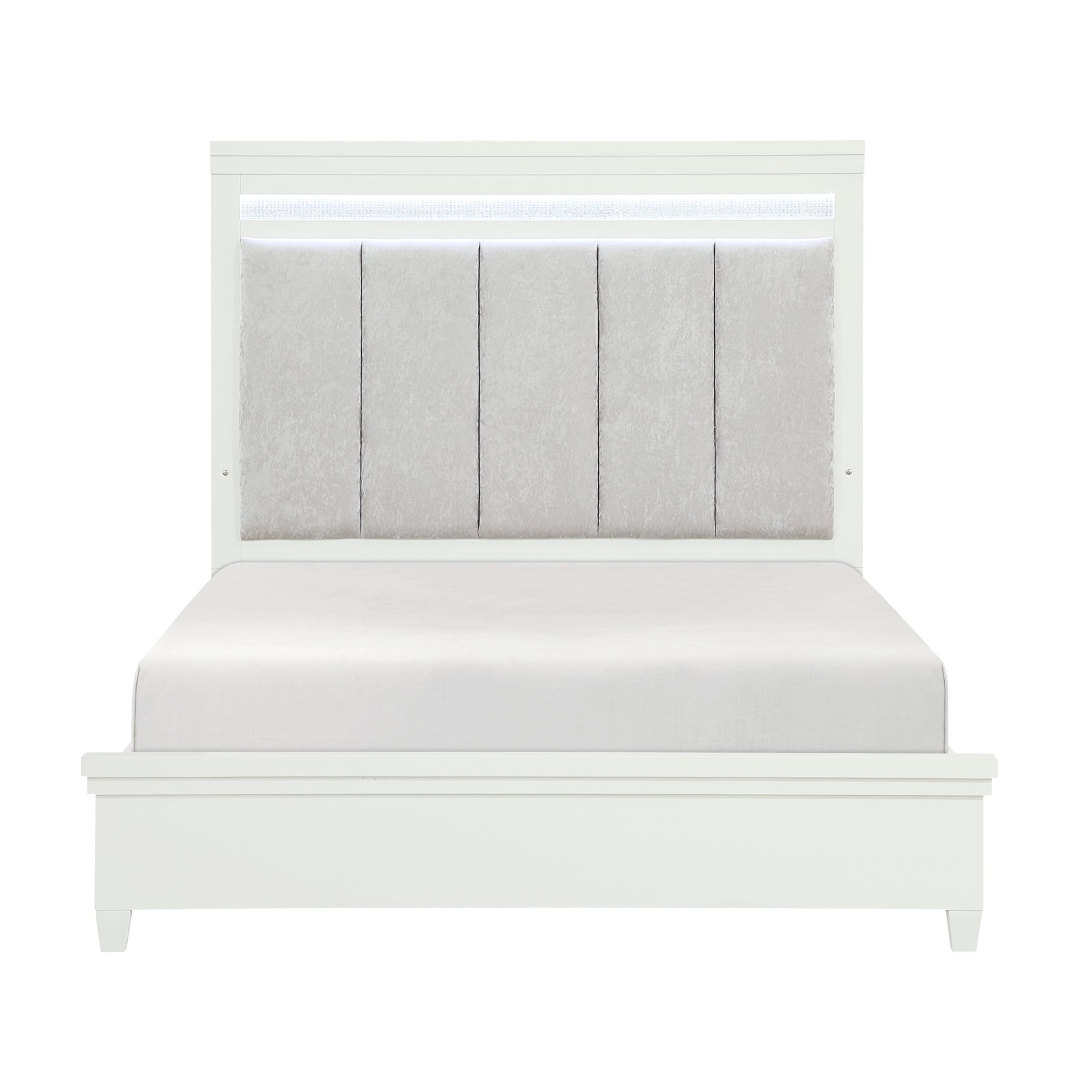 Kidman White/Gray 5-Piece Queen Bedroom Set - Ornate Home