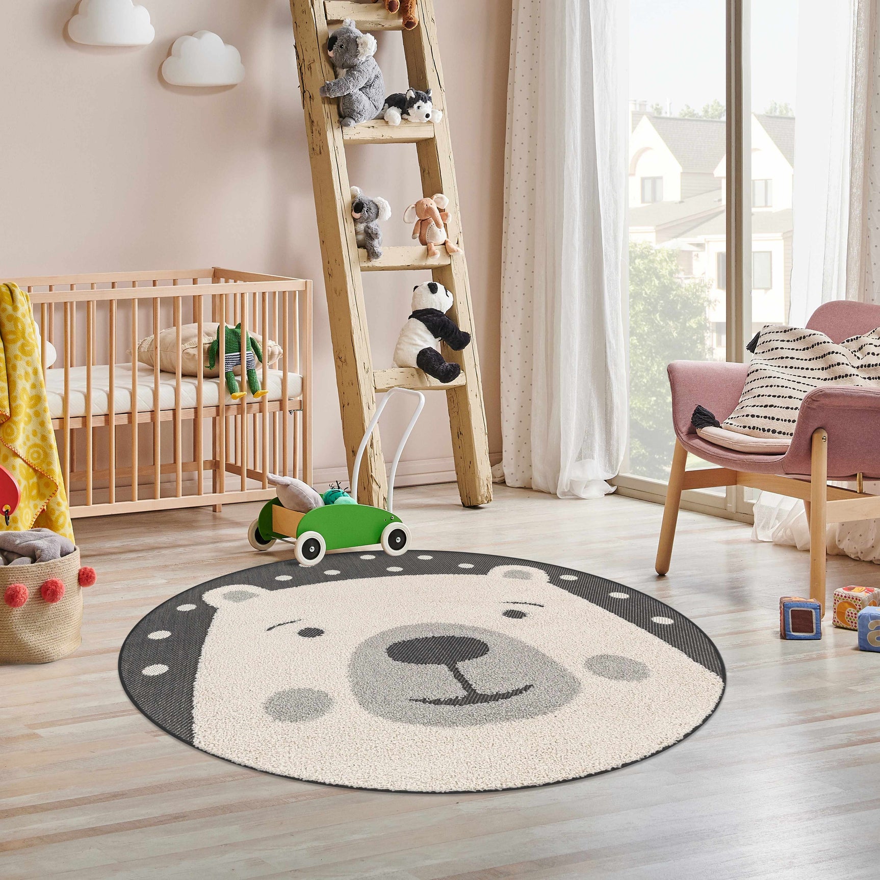 Kids Bear Animal Print Nursery Outdoor Area Rug - Clearance - Ornate Home