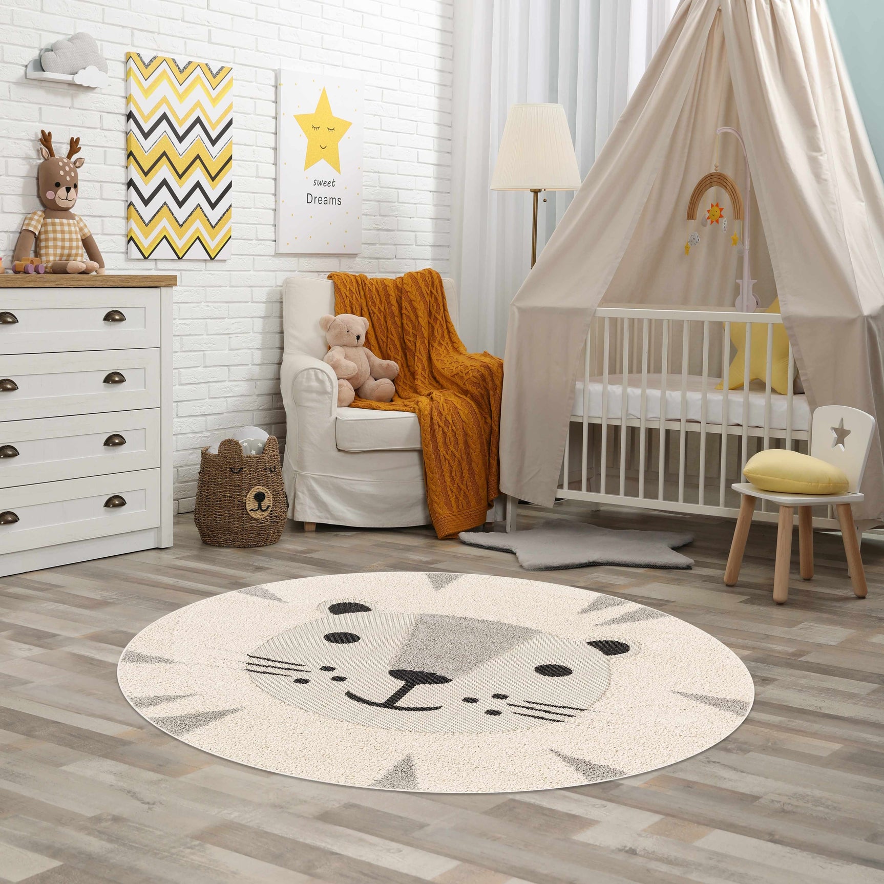 Kids Lion Animal Print Nursery Outdoor Area Rug - Clearance - Ornate Home
