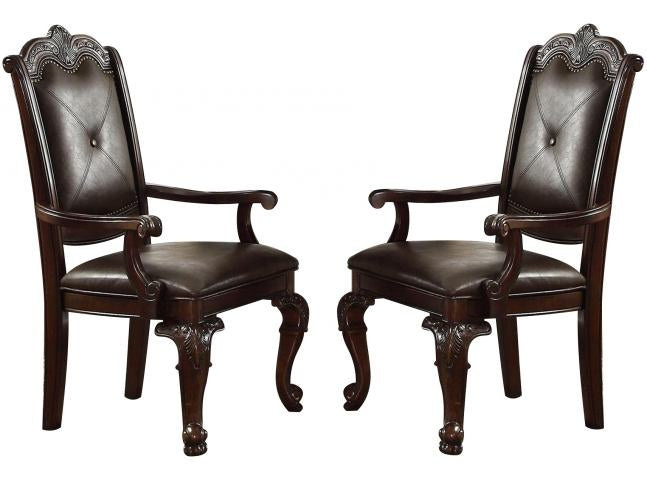 Kiera Rich Dark Brown Arm Chair (Set of 2) - Ornate Home