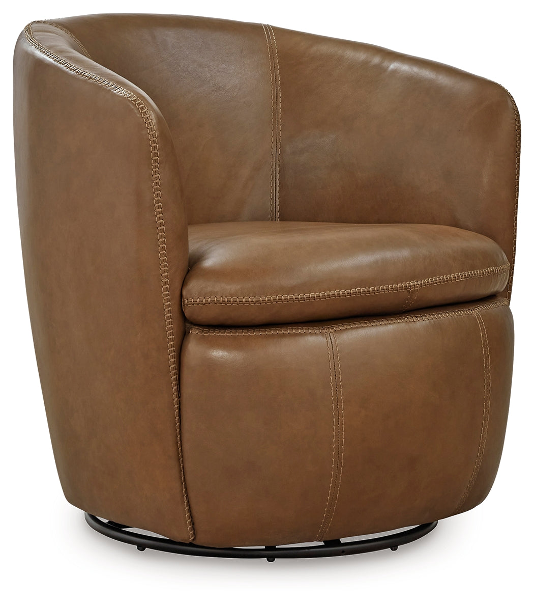 Kierreys Caramel Swivel Chair (Online Special Price) - Ornate Home